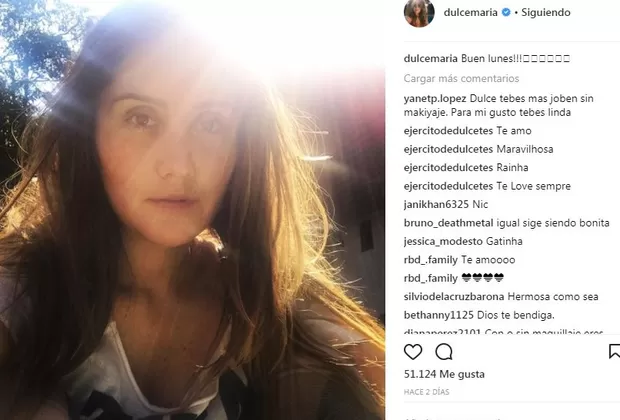 Dulce María sin maquillaje