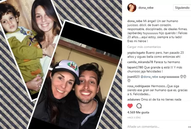 Rebeca Escribens y su hijo mayor