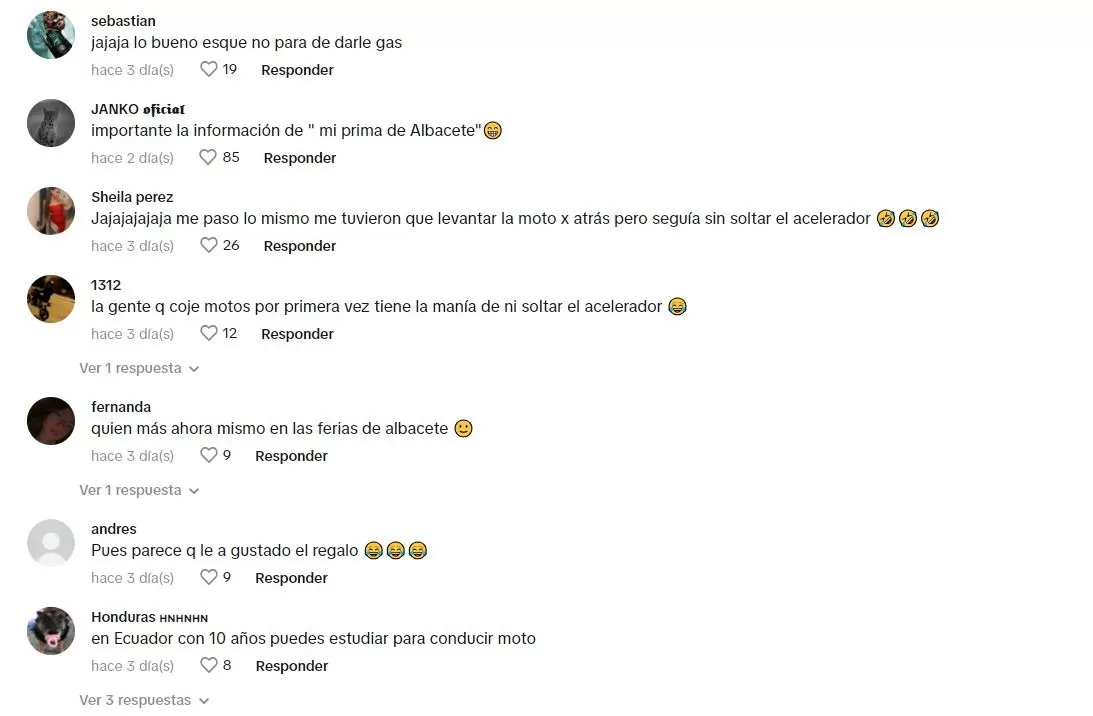 Comentarios en TikTok