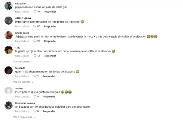 Comentarios en TikTok