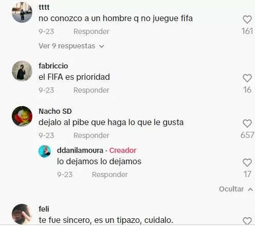 Comentarios en TikTok