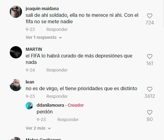 Comentarios en TikTok