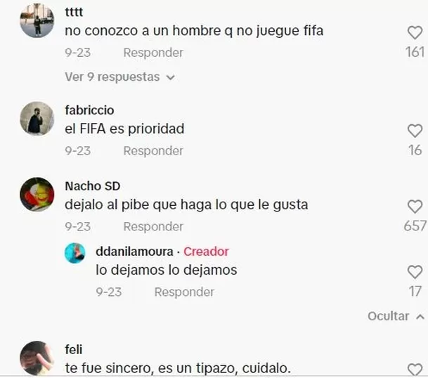 Comentarios en TikTok