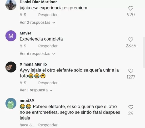 Comentarios en TikTok