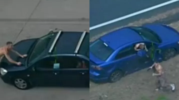 Así persiguieron a dos delincuentes en una autopista de Australia Así persiguieron a dos delincuentes en una autopista de Australia