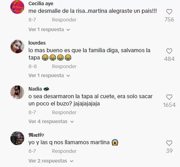 Comentarios en TikTok