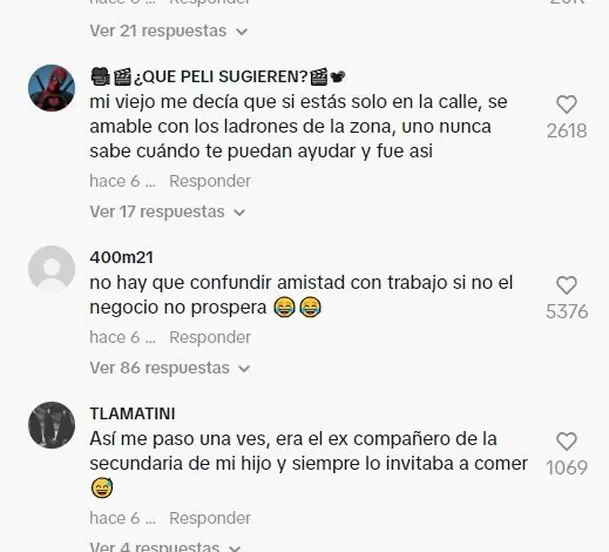 Comentarios en TikTok