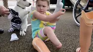 Cachorro sin pata fue maravilloso regalo para esta niña