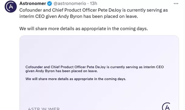 Andy Byron se tomó una licencia del trabajo tras infidelidad en show de Coldplay / X