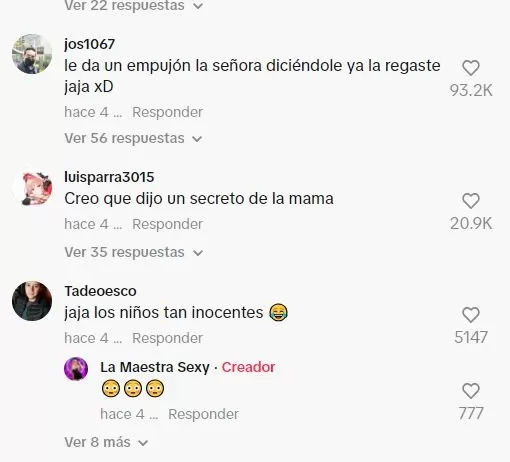 Comentario en TikTok