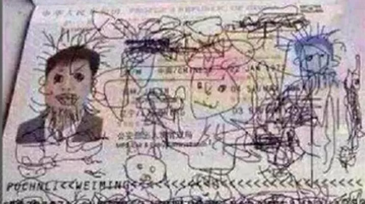 Corea del Sur: chino no puede regresar a su país porque su hijo garabateó su pasaporte Corea del Sur: chino no puede regresar a su país porque su hijo garabateó su pasaporte