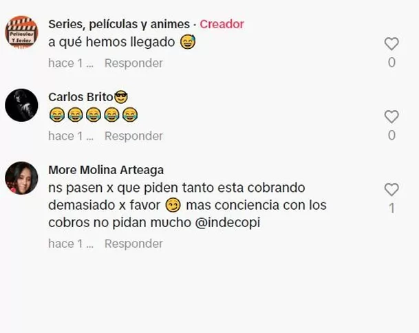 Comentarios en TikTok