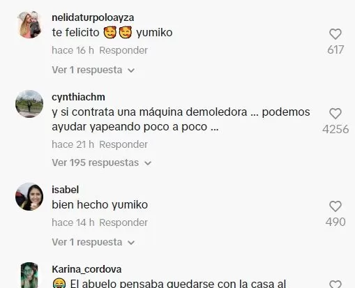 Comentarios en TikTok