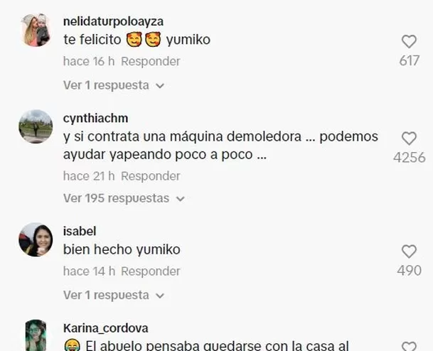 Comentarios en TikTok