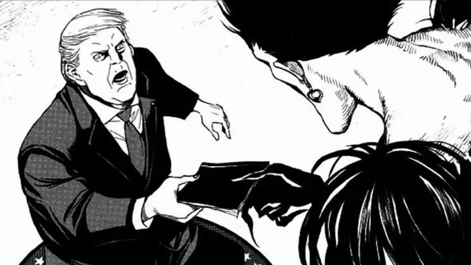 Donald Trump aparece en el episodio único del manga 'Death Note'. Foto: Captura