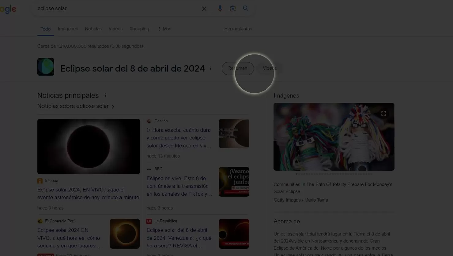  El ‘truco’ de Google por el eclipse solar 