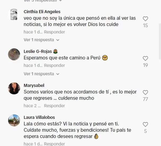 Seguidores de Fiorella Correa expresan su preocupación por la joven tras guerra en Israel / Fuente: TikTok