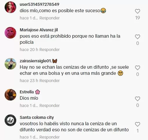 Comentarios en TikTok