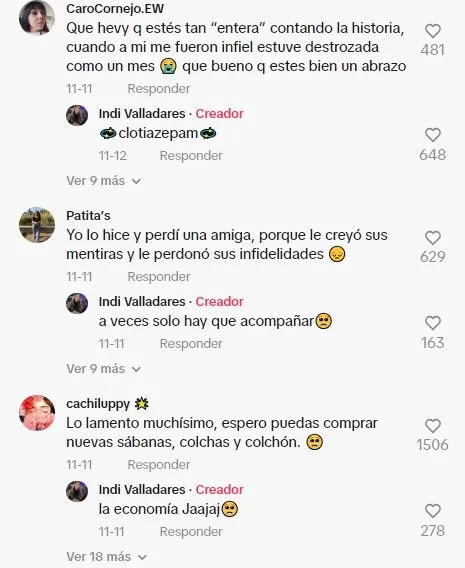 Comentarios en TikTok