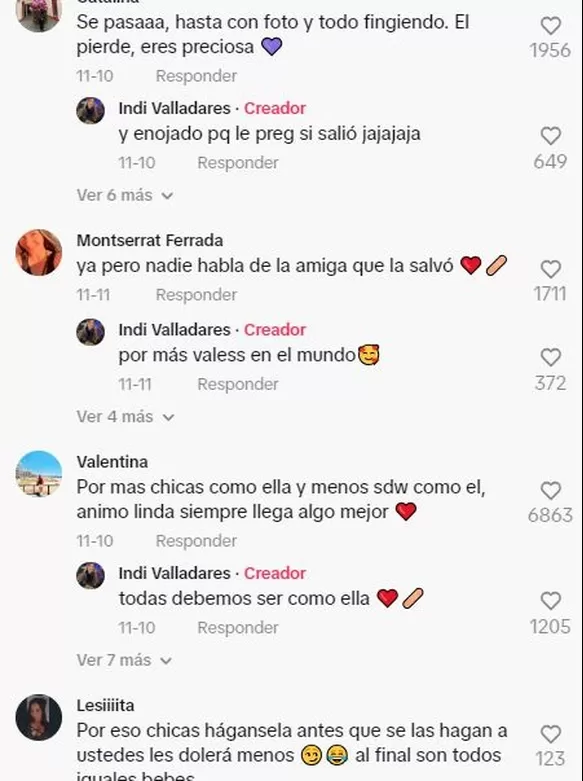 Comentarios en TikTok