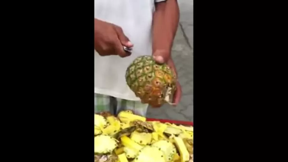 Esta es la manera más fácil y rápida de pelar una piña