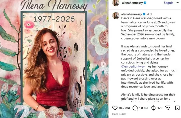 Fallece influecer Alena Hennessy a los 48 años tres meses después de fuerte diagnóstico / IG: @alenahennessy Fallece influecer Alena Hennessy a los 48 años tres meses después de fuerte diagnóstico / IG: @alenahennessy