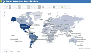 Forebears reúne los datos desde el 2012.