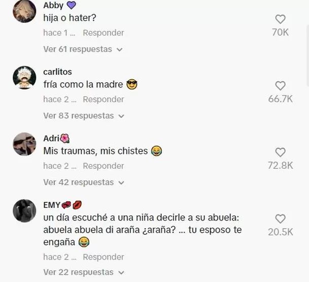 Comentarios en TikTok