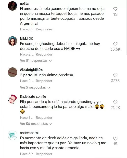 Los usuarios de TikTok en contra del 'ghosting' 