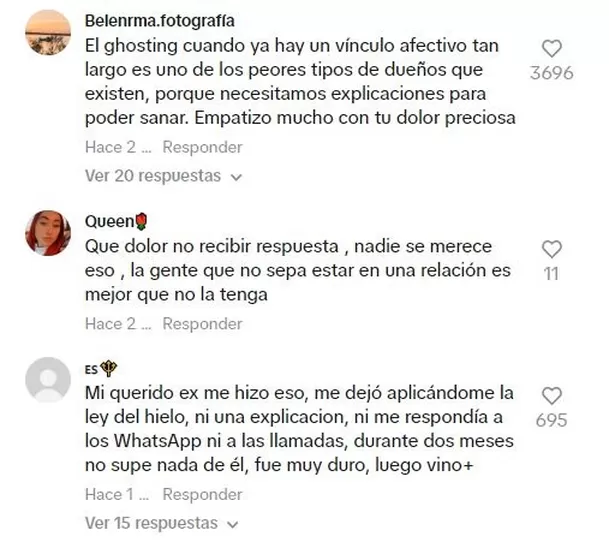 Algunos usuarios narraron sus experiencias con esa forma de dejar de comunicarse / TikTok Algunos usuarios narraron sus experiencias con esa forma de dejar de comunicarse / TikTok