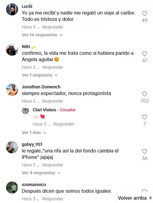 Los comentarios en TikTok estuvieron a la orden del día 