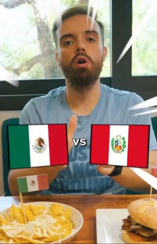 Perú es representado por el pan con chicharrón, mientras que México, con los chilaquiles / Captura