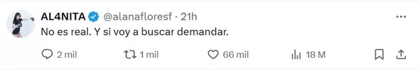 Alana Flores se pronuncia sobre la difusión de fotos falsas / X