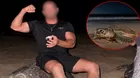 Influencer indigna tras sentarse sobre una tortuga marina