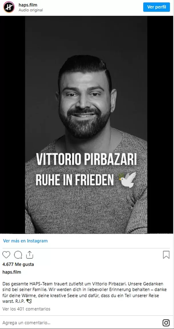 “Vito” Pirbazari se hizo conocido por participar en la serie de Netflix 'Dogs of Berlin'. Foto: Instagram