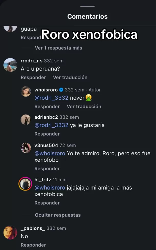 La influencer Roro volvió a quedar en el centro de la polémica luego de que usuarios viralizaran una antigua captura de Instagram. Foto: TikTok @lucasbs889 La influencer Roro volvió a quedar en el centro de la polémica luego de que usuarios viralizaran una antigua captura de Instagram. Foto: TikTok @lucasbs889