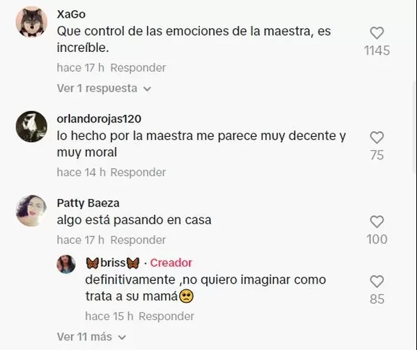 Comentarios en TikTok