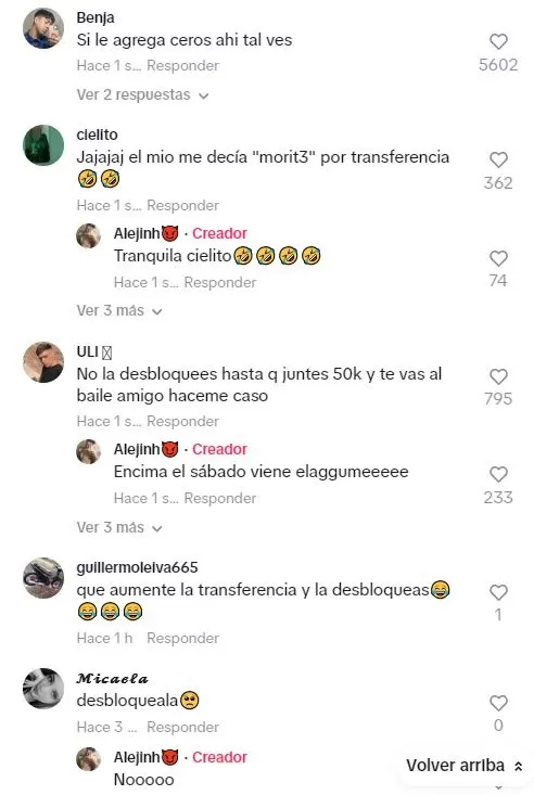 Algunos le sugirieron a Alejo que desbloquee a su ex