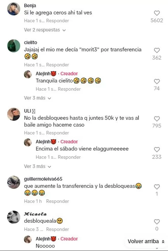 Algunos le sugirieron a Alejo que desbloquee a su ex