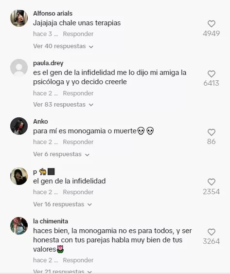 Joven abre debate en redes sociales por no poder ser fiel. Foto: TikTok