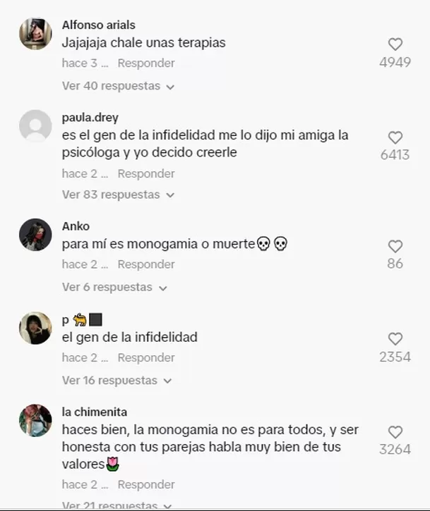 Joven abre debate en redes sociales por no poder ser fiel. Foto: TikTok