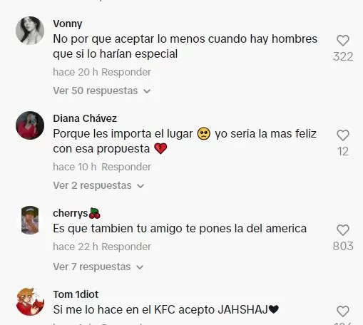 Comentarios en TikTok