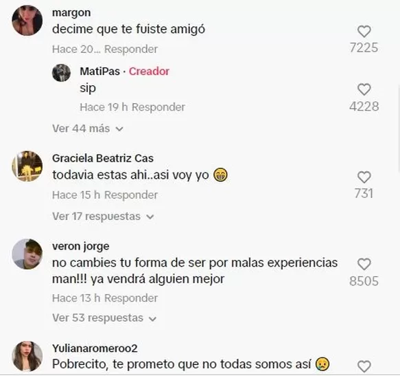 Los usuarios de TikTok se solidarizaron con el joven 