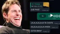 Enviaba audio, pero se cayó en zanja y se hizo viral / TikTok: @.akio_4564