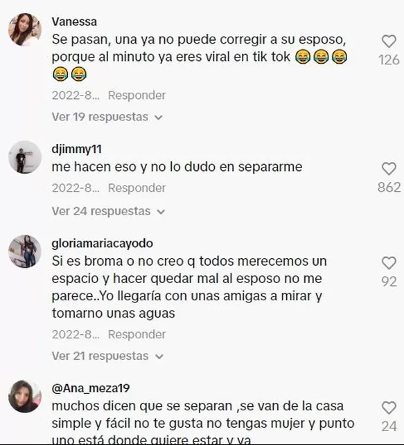 Comentarios en TikTok