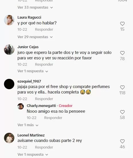 Comentarios en TikTok