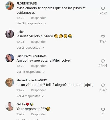 Comentarios en TikTok