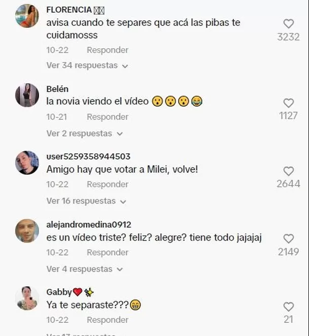 Comentarios en TikTok
