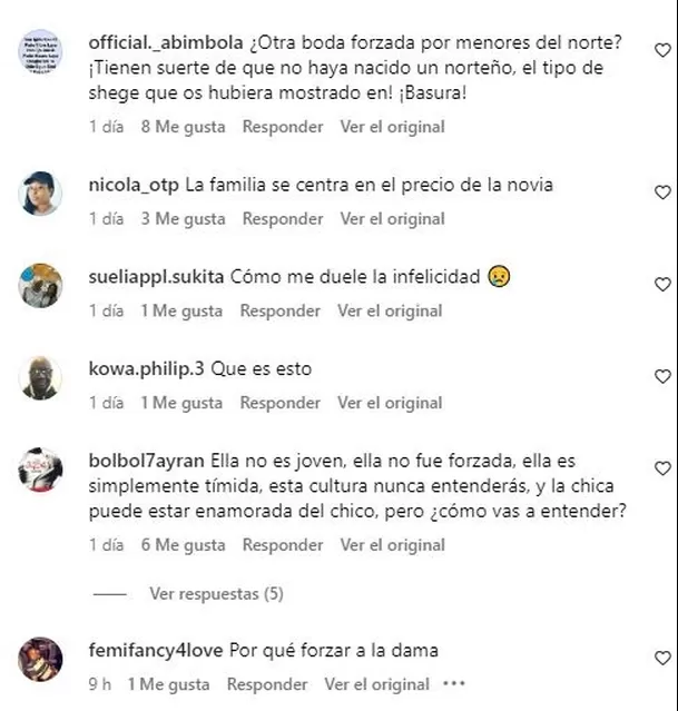 Comentarios en Instagram