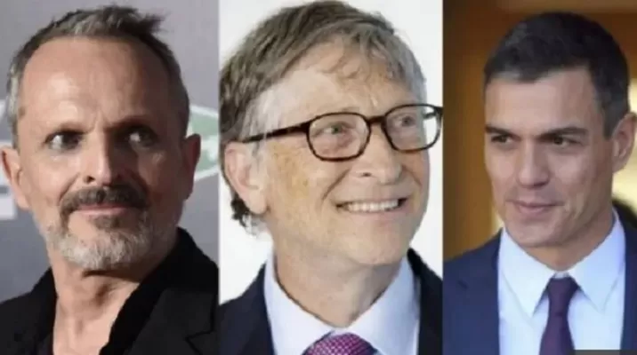 Miguel Bosé, Bill Gates y Pedro Sánchez. Foto. Agenda Setting Diario Miguel Bosé, Bill Gates y Pedro Sánchez. Foto. Agenda Setting Diario